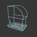 Metal Storage Rack With Curved Top And Platform Base Structure