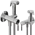 Modern Chrome Shower System With Handheld Sprayer Flexible Hose And Control Valve 3d model