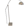 Modern Floor Lamp With Adjustable Metal Stand And Glass Shade For Living Room