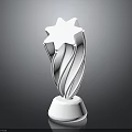 Modern White Star Shaped Furniture Decorative Piece With Curved Design Base