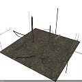 Modern Kitchen Equipment Tools With Metal Stands Knives And Cables