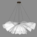 Elegant White Petal Shaped Chandelier With Soft Lighting For Interior Decor 3d model
