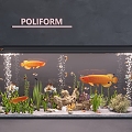 Modern fish tank aquarium ornamental fish tank glass fish tank aquarium tropical fish 3d model