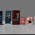 Promotional Display Stands with Live Broadcast Ads Person Images and Mobile Screens