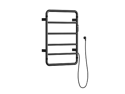 Modern Wall Mounted Bathroom Rack With Horizontal Bars And Hanging Rope 3d model
