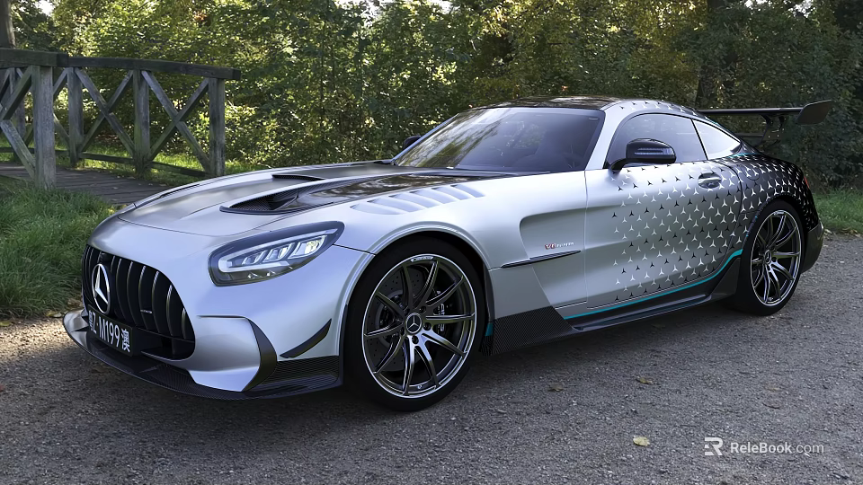 Silver Sports Car With Sleek Exterior Design Silver Dot Patterns Modern Headlights And Sporty Wheels 3d model 