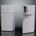 Modern Double Door Refrigerators With Open Closed Doors And Control Panels 3d model