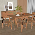 Modern Dining Table and Chair Combination 3d model