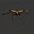 Modern grasshopper insect cartoon locust 3d model