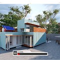 Modern Container Building Container Shop Container Cafe Cultural and Creative Container Public Building Small Building Post Building 3d model