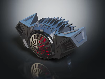 Futuristic Black Airplane With Red Glowing Elements Gear Structure And 3D Design 3d model