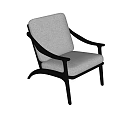 Modern Leisure Chair With Black Frame And Light Colored Cushion Armrest Design