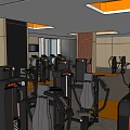 Sports Fitness Center Architectural Layout With Swimming Pool And Seating Areas