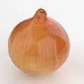 Fresh Whole Brown Onion with Natural Skin Texture on White Background