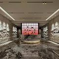 Modern reception hall 3d model