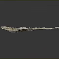Detailed Mountainous Terrain Model Featuring Rocky Landforms and Green Vegetation Areas