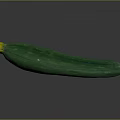 Fresh Green Cucumber With Yellow Blossom Bumpy Surface And Long Shape 3d model