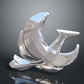 Silver Metal Flying Animal Sculpture with Shiny Artistic Decorative Flying Form Design