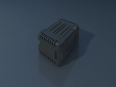 Black Industrial Equipment Enclosure With Heat Dissipation Vents And Square Design 3d model
