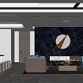Modern Living Room Interior With Black Marble Wall Flaming Fireplace Sofa And Recessed Lights