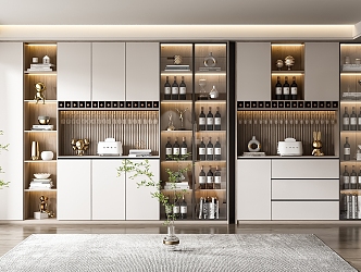 Modern Wine Cabinet Wine Cabinet Combination 3d model