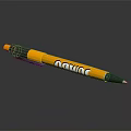 Yellow And Black Pen With White CATWAC Logo On Black Surface With Silver Tip