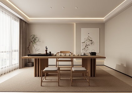 Zen Tea Room Meeting Room Tea Table 3d model