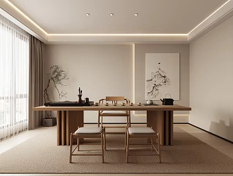 Zen Tea Room Meeting Room Tea Table 3d model