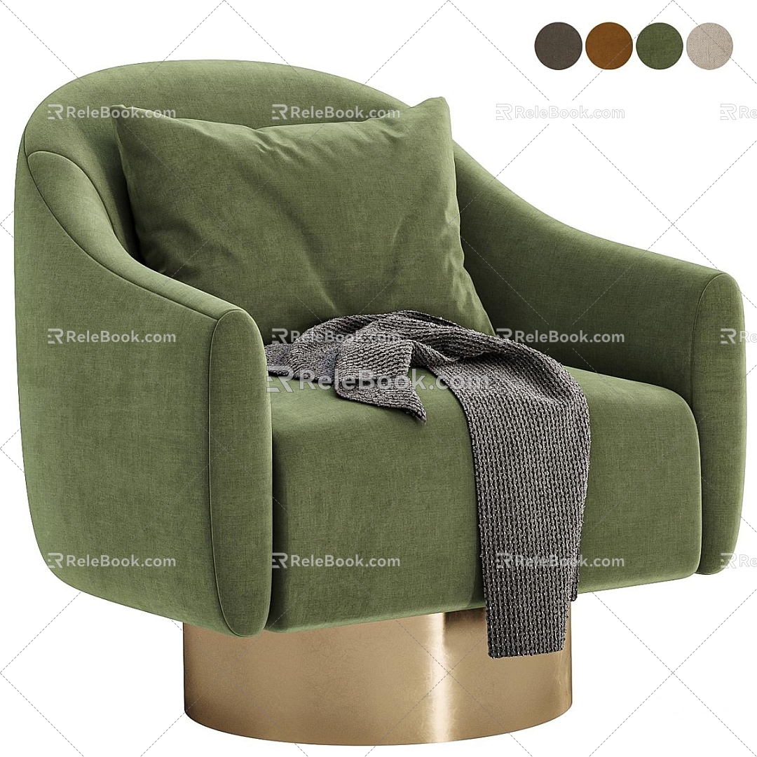 Single Sofa Fabric Single Sofa 3d model