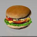 Delicious Hamburger With Golden Bun Fresh Lettuce Tomato Slices And Melted Cheese