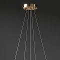 Elegant Modern Chandelier With Gold Circular Rings And Cloud Shaped Crystal Decorations