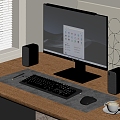 Computer mouse keyboard display 3d model