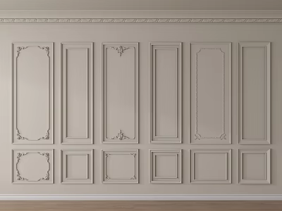 Elegant Gypsum Cornice Wall Decor Featuring Various Design Patterns And Styles 3d model