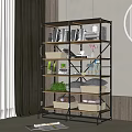 Multi Tier Storage Shelving Unit With Books Storage Bins Green Plants And Towels