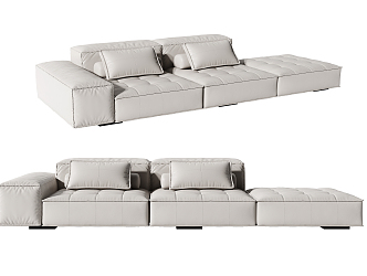 Modern Minotti three-seat sofa 3d model