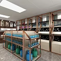 Specialty Store Modern Interior With Gas Stoves Gas Cylinders And Display Shelves