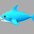 Cute Cartoon Blue Shark Toy With White Underbelly Black Eyes And Friendly Smile