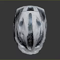 Military Tactical White Helmet With Blue Pattern Ventilation Holes And Adjustable Straps