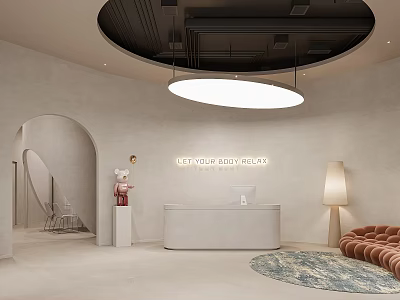 Tranquil SPA Reception Area With Soft Tones And Relaxing Decor 3d model
