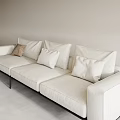 Beige Sectional Sofa With Multiple Cushions Black Metal Legs Light Colored Walls Gray Floor