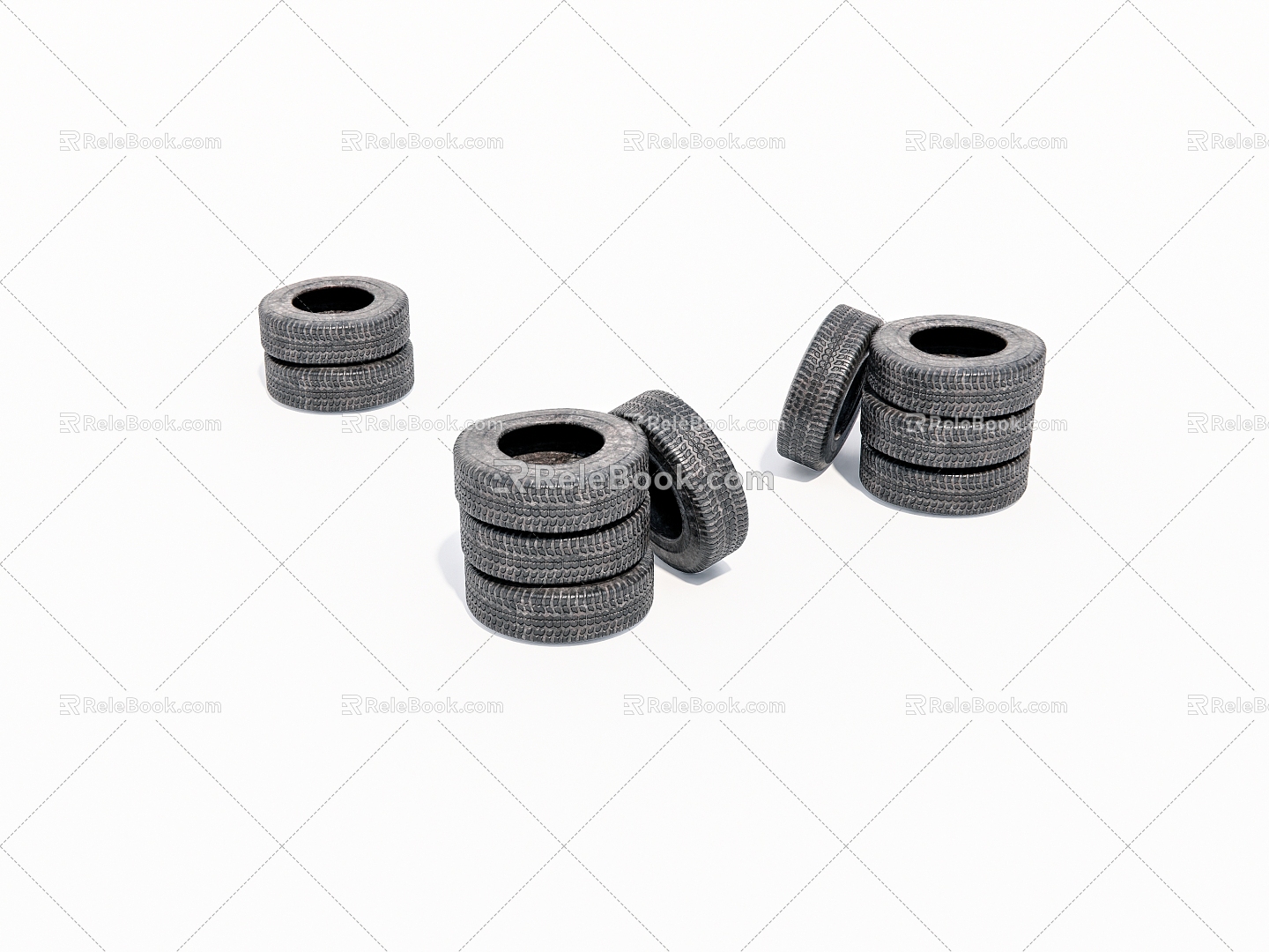 Old car tires 3d model