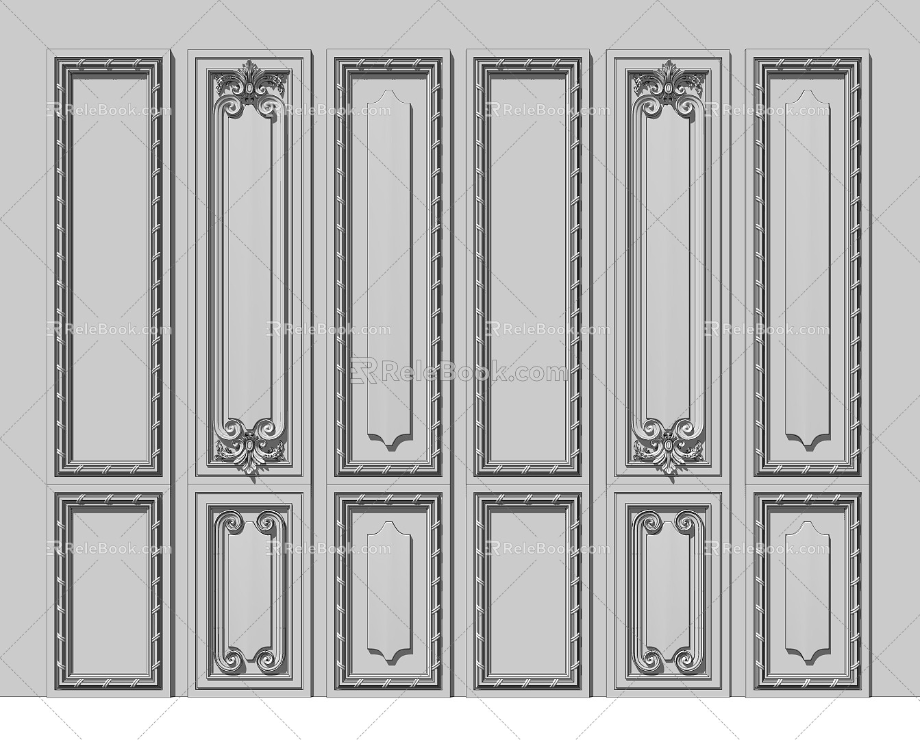 Simple European Line Wall Board Gypsum Line 3d model