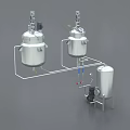 Industrial Equipment Stainless Steel Reactor System With Double Vessels Piping And Support Frame