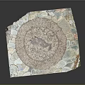Intricate Mosaic Floor Design Featuring Circular Bird Pattern And Colorful Tiles