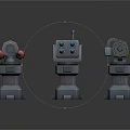 Colorful Robot Characters With Different Head Structures And Base Designs 3d model