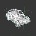 Yellow Low Poly Style Small Cartoon Car With Simple Design And Blue Windows