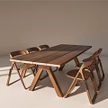 Modern Wooden Dining Table with Four Matching Chairs in Minimalist Room