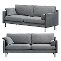 Simple double sofa 3d model