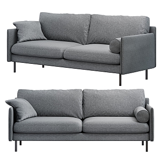 Simple double sofa 3d model