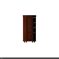 Classic Vintage Wooden Display Cabinet With Three Glass Doors And Drawers